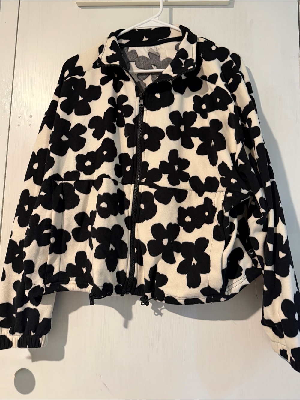 Jessica Simpson Black & White Floral Teddy Jacket